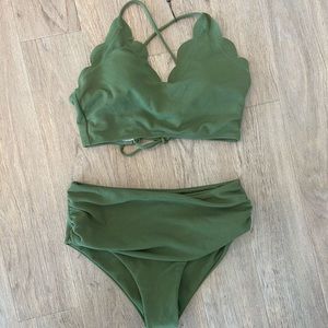 Zaful size L green high waisted bikini NWT